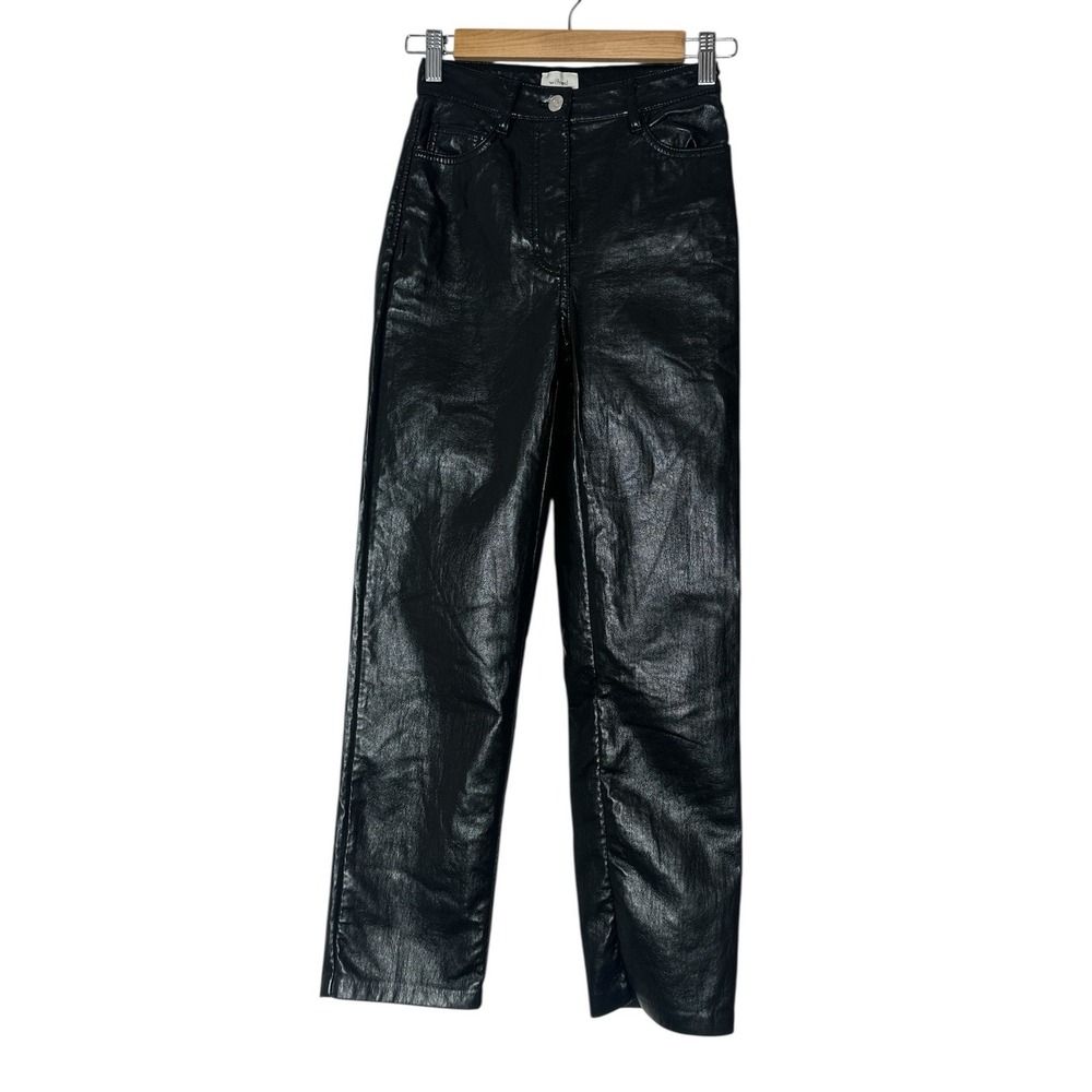 Wilfred Pants‎ Woman's Size 00 High Rise Faux Leather Straight Leg Winter Cozy